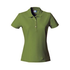 Clique Womens/Ladies Plain Polo Shirt / Army Green